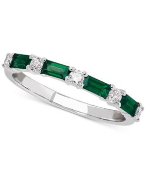 Emerald (5/8 Ct. T.w.) & Diamond (1/5 Ct. T.w.) Band In 14k White Gold