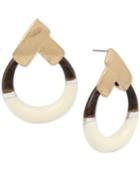 Robert Lee Morris Soho Gold-tone Colorblock Hoop Earrings