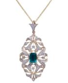 Brasilica By Effy Emerald (9/10 Ct. T.w.) And Diamond (3/8 Ct. T.w.) Ornate Pendant In 14k Gold