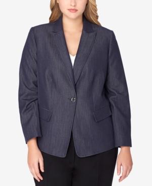 Tahari Asl Plus Size Denim Blazer