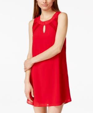 Speechless Juniors' Lace-trim Cutout Shift Dress