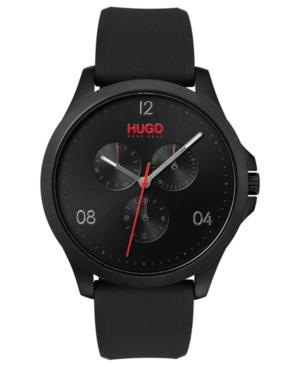 Hugo Men's #risk Black Rubber Strap Watch 41mm
