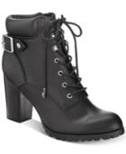 Style & Co Caitlin Lace-up Combat Booties, Created For Macy's Women's Shoes
