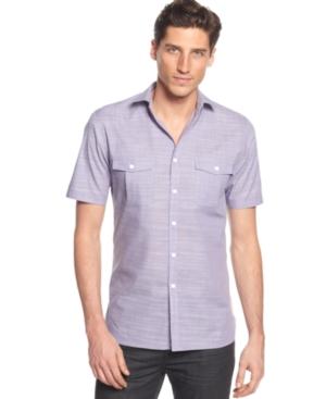 Alfani Short Sleeve Textured Shirt