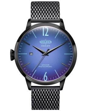 Welder Moody Men's Black Stainless Steel Mesh Bracelet Watch 42mm