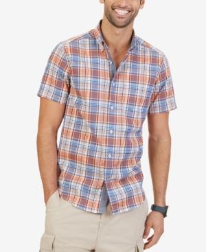 Nautica Men's Plaid Button-down Short-sleeve Shirt