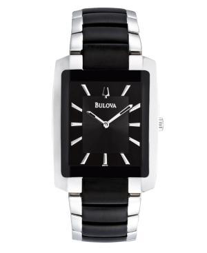 Bulova Watch, Men's Black Plated Stainless Steel Bracelet 35mm 98a117