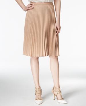Bar Iii Pleated Faux-leather Skirt, Only At Macy's