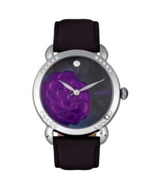 Bertha Quartz Daphne Collection Silver And Black Leather Watch 38mm