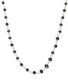 14k Gold Necklace, Faceted Black Diamond Link Necklace (7 Ct. T.w.)