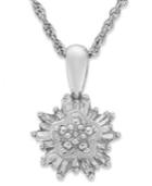 Diamond Necklace, Sterling Silver Diamond Starburst Pendant (1/5 Ct. T.w.)