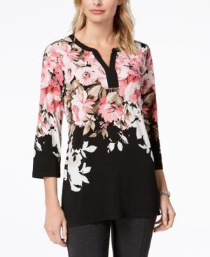 Charter Club Floral-print Tunic, Created For Macy's