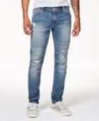 Guess Men's Slim-fit Tapered Stretch Destroyed Moto Jeans