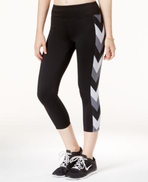 Jessica Simpson The Warm Up Printed Mesh-trim Cropped Leggings, Only At Macy's