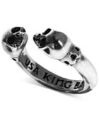 King Baby Skull Cuff Ring In Sterling Silver