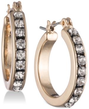 Nine West Tri-tone Pave Huggie Hoop Earrings