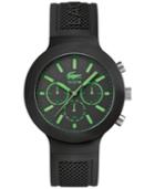 Lacoste Men's Chronograph Borneo Black Silicone Strap Watch 44mm 2010811