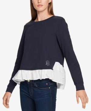Tommy Hilfiger Layered Ruffle-hem Top, Created For Macy's