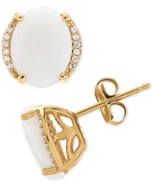 Opal (2 Ct. T.w.) & Diamond Accent Stud Earrings In 14k Gold