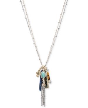 Lonna & Lilly Two-tone Long Multi-charm Pendant Necklace