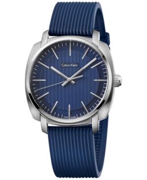 Calvin Klein Men's Swiss Highline Blue Rubber Strap Watch 40mm K5m311zn