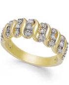 Victoria Townsend Rose-cut Diamond "s" Ring In 18k Gold Over Sterling Silver (1/4 Ct. T.w.)