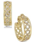 Charter Club Gold-tone Circular Pave Clip-on Hoop Earrings, Created For Macy's
