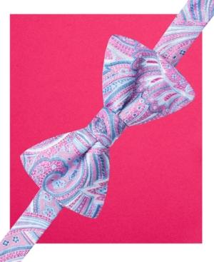 Countess Mara Men's Pastel Paisly Pre-tied Bow Tie And Pocket Square Set