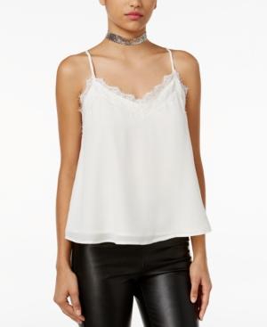 Lily Black Juniors' Lace-trim Cami Top, Only At Macy's