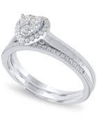 Diamond Heart Halo Bridal Set (1/3 Ct. T.w.) In 14k White Gold