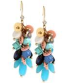 M. Haskell For Inc Gold-tone Blue Cluster Bead Drop Earrings, Only At Macy's