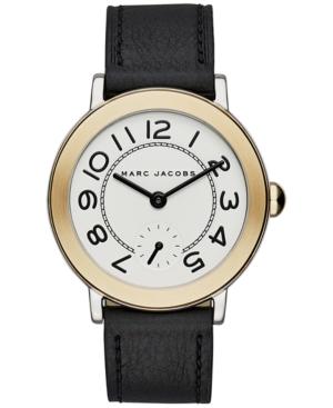 Marc Jacobs Women's Riley Black Leather Strap Watch 36mm Mj1514