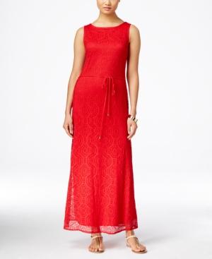 Sandra Darren Sleeveless Lace Maxi Dress