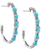 Carolyn Pollack Turquoise Five-stone Earrings In Sterling Silver