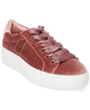 Steve Madden Women's Bertie Velvet Lace-up Sneakers Women's Shoes