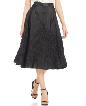 Marina Embroidered A-line Midi Skirt