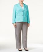 Le Suit Plus Size Contrast Two-button Pantsuit