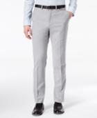 Dkny Men's Modern-fit Stretch Gray Sharkskin Suit Pants