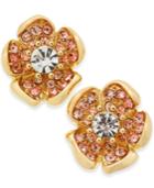 Charter Club Gold-tone Multi-stone Flower Stud Earrings, Created For Macy's