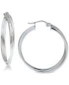 Giani Bernini Small Twisted Hoop Earrings In Sterling Silver, 0.75, Created For Macy's