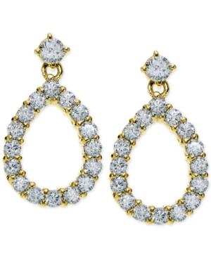 Giani Bernini Cubic Zirconia Open Teardrop Drop Earrings In 18k Gold-plated Sterling Silver, Created For Macy's