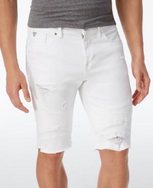 Guess Men's Slim-fit Stretch Cutoff Denim Moto Shorts