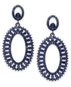 I.n.c. Jet-tone & Blue Crystal Circle Drop Earrings, Created For Macy's