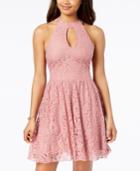 Speechless Juniors' Cutout Lace Fit & Flare Dress