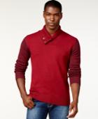 Sean John Colorblocked Twist Shawl-collar Sweater, Only At Macy's