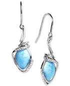 Marahlago Larimar & White Sapphire (1/10 Ct. T.w.) Drop Earrings In Sterling Silver