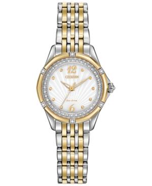 Citizen Women's Signature Versailles Diamond Accent Two-tone Stainless Steel Bracelet Watch 30mm Em0374-50a