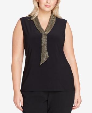 Tahari Asl Plus Size Sailor-collar Shell