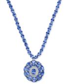 Tanzanite (45 Ct. T.w.) And Diamond (1/8 Ct. T.w.) Pendant Necklace In Sterling Silver