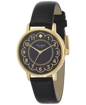 Kate Spade New York Women's Metro Black Leather Strap Watch 34mm 1yru0790